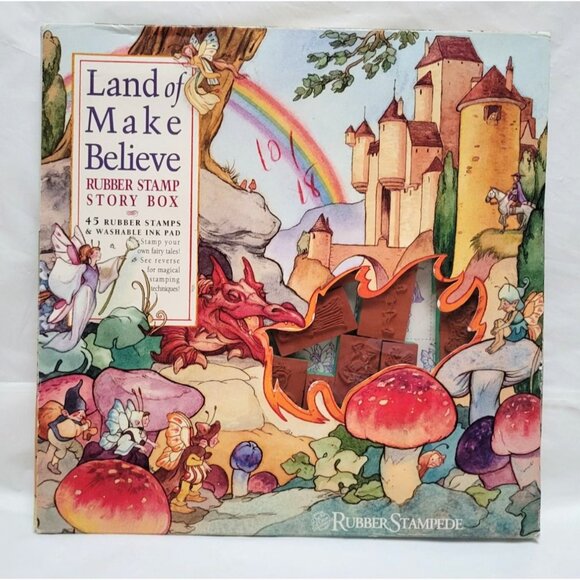 Vintage 1994 Rubber Stampede Land Of Make Believe Rubber Stamp Story Box - READ - Picture 3 of 8